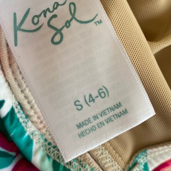 NEW KONA SOL Tropical Floral One Piece Swimsuit Small Colorful Full Coverage - Picture 7 of 7